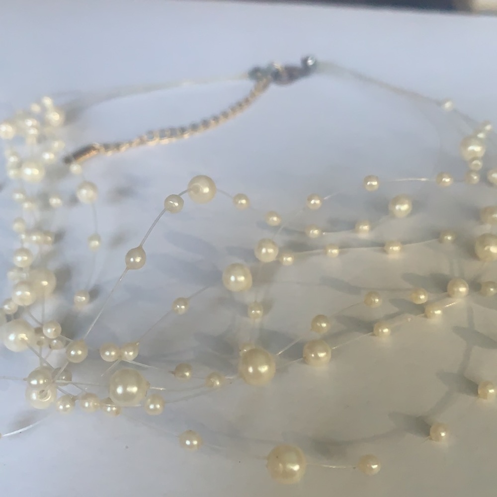 Beautiful multi strand pearl necklace
